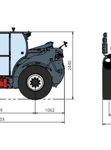 Телескопический погрузчик MAGNI THA 5.8 - диаграмма рабочей зоны
