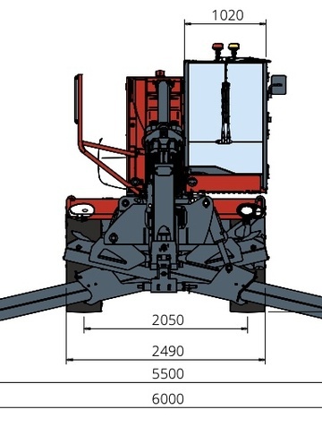 Телескопический погрузчик MAGNI RTH 6.31 EC - диаграмма рабочей зоны