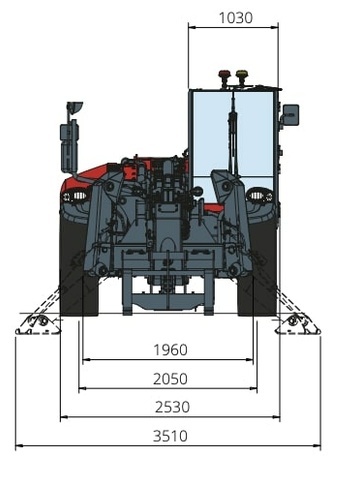 Телескопический погрузчик MAGNI TH 5,5.19 P - диаграмма рабочей зоны