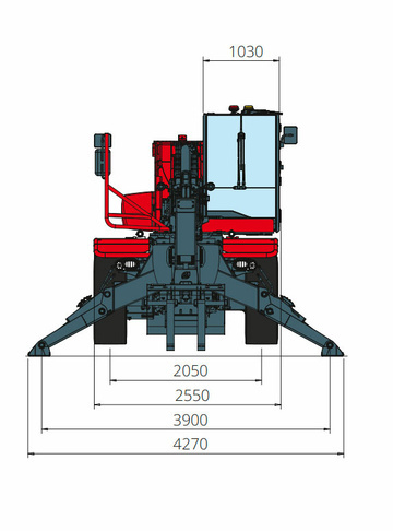 Телескопический погрузчик MAGNI RTH 5.21 - диаграмма рабочей зоны