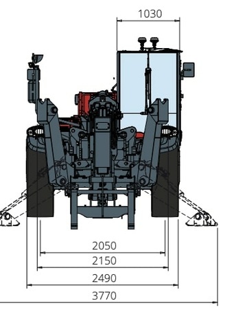 Телескопический погрузчик MAGNI TH 5,5.24 - диаграмма рабочей зоны