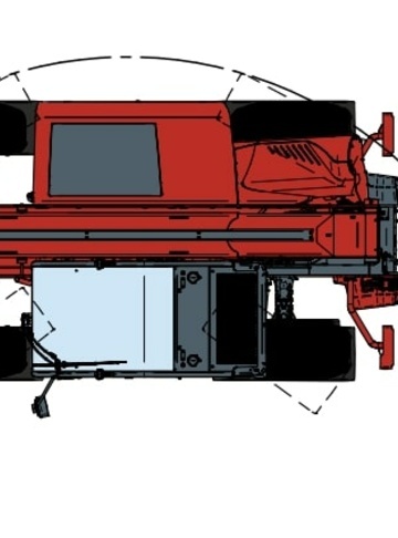Телескопический погрузчик MAGNI THA 4,5.8 - диаграмма рабочей зоны