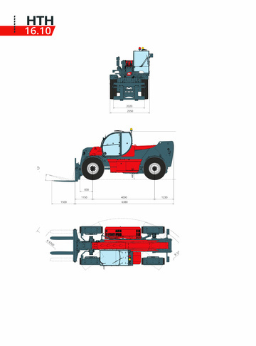 Телескопический погрузчик MAGNI HTH 16.10 - диаграмма рабочей зоны