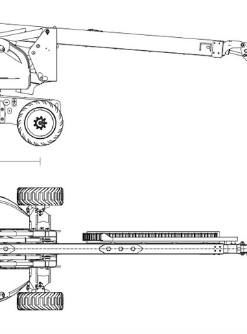 Коленчатый подъемник SINOBOOM AB22J Plus - диаграмма рабочей зоны