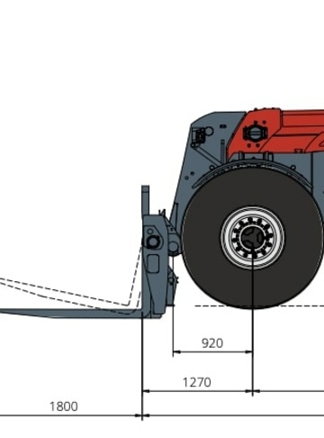 Телескопический погрузчик MAGNI HTH 25.11 - диаграмма рабочей зоны