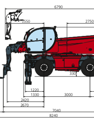 Телескопический погрузчик MAGNI RTH 6.22 - диаграмма рабочей зоны