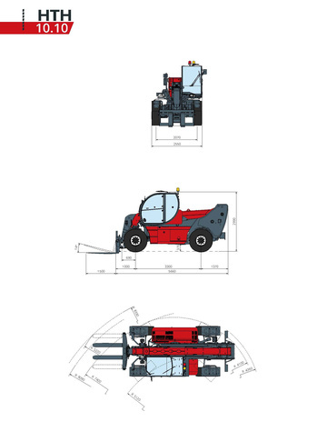 Телескопический погрузчик MAGNI HTH 10.10 - диаграмма рабочей зоны