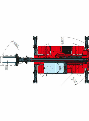 Телескопический погрузчик MAGNI RTH 5.18 - диаграмма рабочей зоны