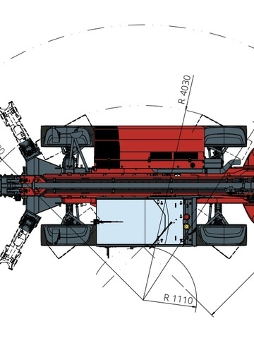 Телескопический погрузчик MAGNI TH 5,5.15 P - диаграмма рабочей зоны