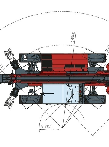 Телескопический погрузчик MAGNI TH 4,5.15 - диаграмма рабочей зоны