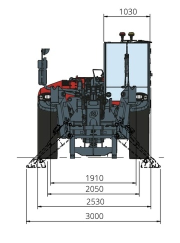Телескопический погрузчик MAGNI TH 4,5.19 - диаграмма рабочей зоны