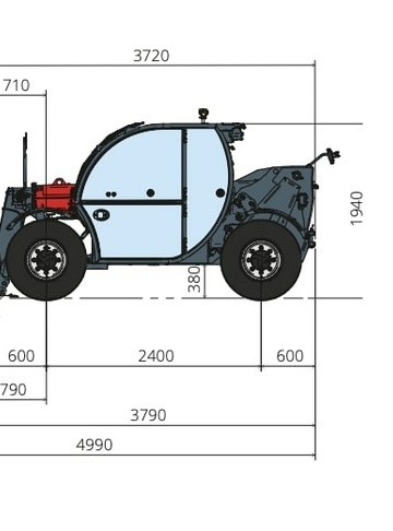 Телескопический погрузчик MAGNI THA 3.6 - диаграмма рабочей зоны