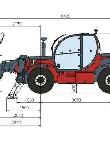 Телескопический погрузчик MAGNI TH 5,5.19 P - диаграмма рабочей зоны