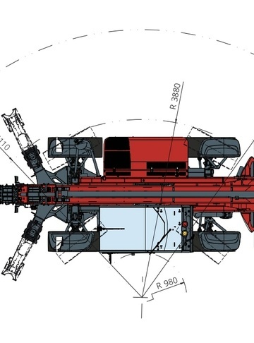Телескопический погрузчик MAGNI TH 5,5.24 - диаграмма рабочей зоны