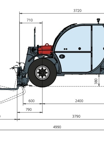 Телескопический погрузчик MAGNI TH 3.6 - диаграмма рабочей зоны