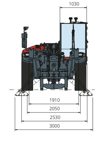 Телескопический погрузчик MAGNI TH 4,5.15 - диаграмма рабочей зоны