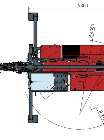 Телескопический погрузчик MAGNI RTH 8.35 - диаграмма рабочей зоны