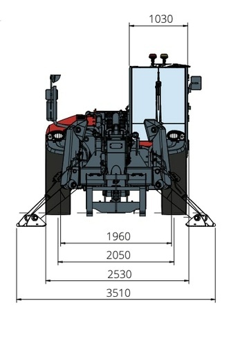 Телескопический погрузчик MAGNI TH 5,5.15 P - диаграмма рабочей зоны