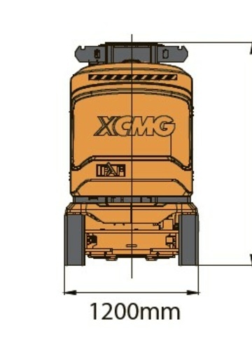 Вертикальный грузовой подъемник XCMG XGR12J - диаграмма рабочей зоны