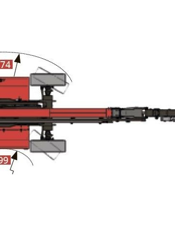 Телескопический подъемник MAGNI DTB 26HRT - диаграмма рабочей зоны