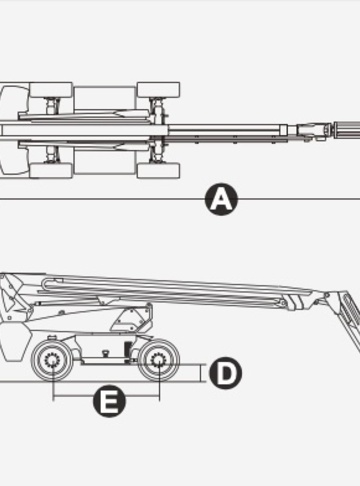 Коленчатый подъемник Dingli BA28HRT - диаграмма рабочей зоны