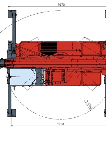 Телескопический погрузчик MAGNI RTH 6.31 EC - диаграмма рабочей зоны