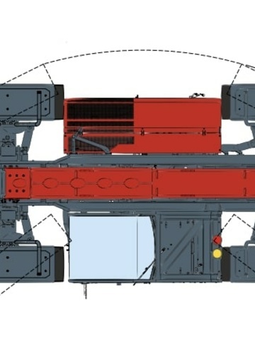 Телескопический погрузчик MAGNI HTH 25.11 - диаграмма рабочей зоны