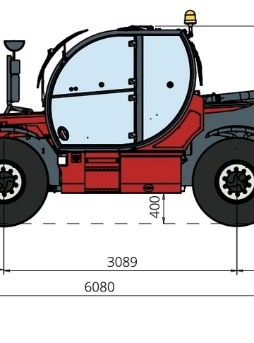 Телескопический погрузчик MAGNI TH 7.10 P - диаграмма рабочей зоны