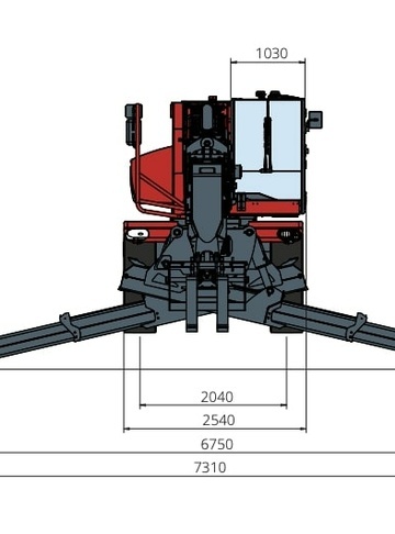 Телескопический погрузчик MAGNI RTH 10.37 - диаграмма рабочей зоны