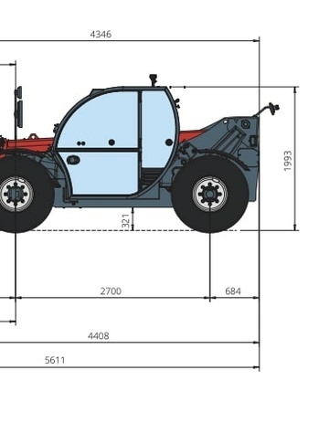 Телескопический погрузчик MAGNI TH 3,5.9 - диаграмма рабочей зоны