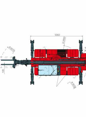 Телескопический погрузчик MAGNI RTH 5.23 - диаграмма рабочей зоны