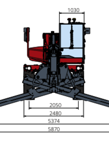 Телескопический погрузчик MAGNI RTH 6.26 EC - диаграмма рабочей зоны