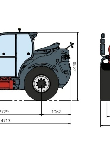 Телескопический погрузчик MAGNI THA 5.10 - диаграмма рабочей зоны