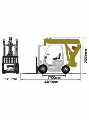 Мини-кран паук Kebu Crane KBL3.0 - диаграмма рабочей зоны