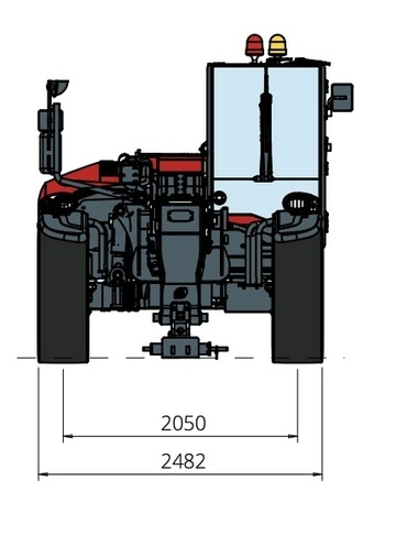 Телескопический погрузчик MAGNI TH 7.10 P - диаграмма рабочей зоны